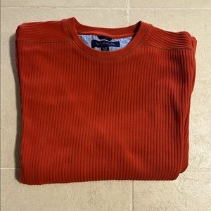 Vintage Tommy Hilfiger Crest Knit Orange/Terracota Classic crewneck Sweater XL